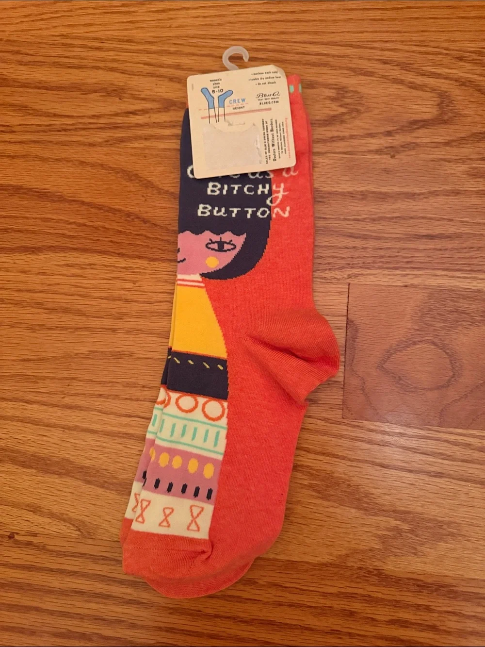 Cute As A Bitchy Button Women's Crew Socks‎ | BlueQ